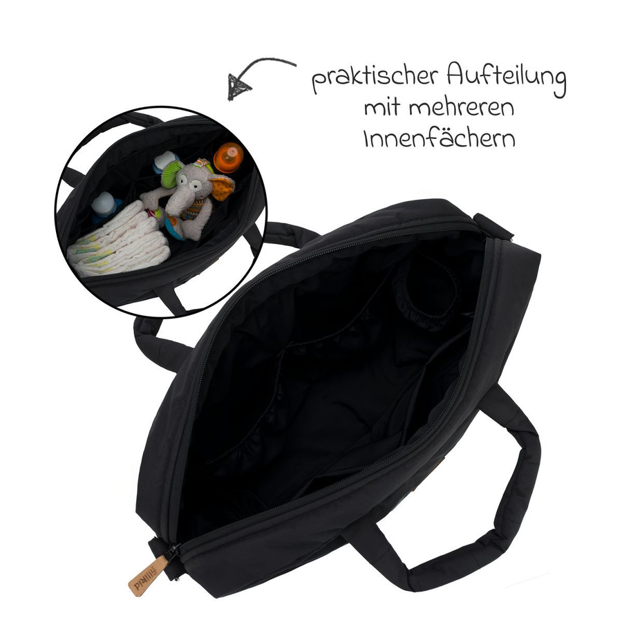 Fillikid Wickeltasche Toulouse mit Wickelauflage und Fächern in Schwarz - Bild 3