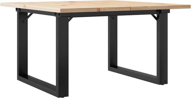 vidaXL Couchtisch mit O-Gestell aus massivem Kiefernholz und Stahl, rustikales Design, B/T/H: 70 x 70 x 40 cm - Bild 1