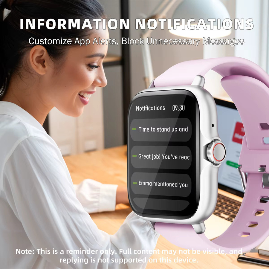 DESERTCAT Smartwatch mit 1,83 Zoll Display in Pink, wasserdicht mit Anruffunktion, Schlafüberwachung und Nachrichten-Benachrichtigungen für iPhone und Android - Bild 5