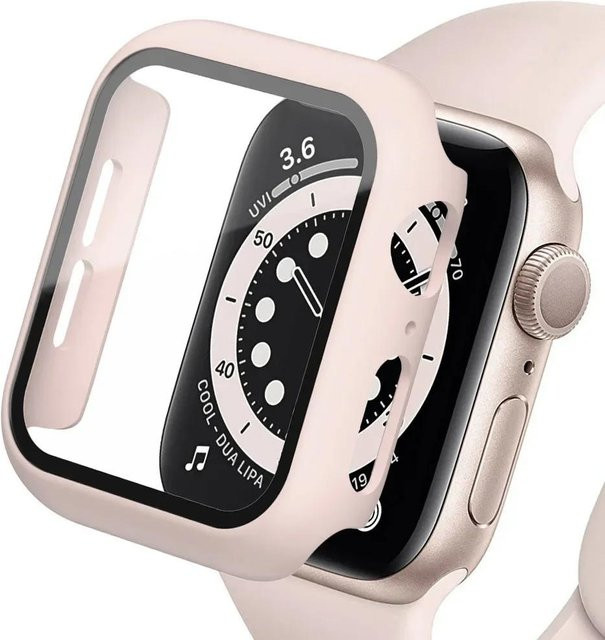 MY-CASE Schutzhülle aus gehärtetem Glas für Apple Watch, Roségold, Unisex - Bild 1