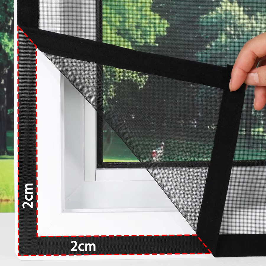 TranquilTouch Moskitonetz als Fenstergitter Ersatz in Schwarz mit selbstklebendem Klettverschluss - Bild 5