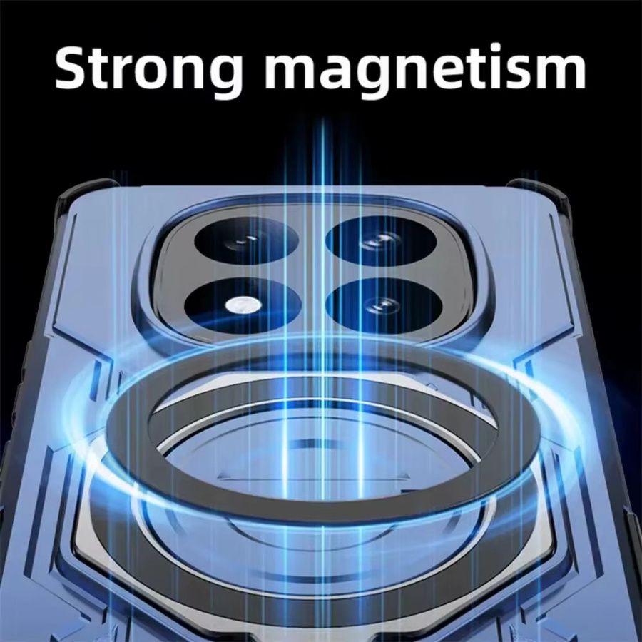 Xiaomi MagSafe Magnetische Schutzhülle mit Standfuß aus stoßfestem TPU für Redmi Note 15 14 Pro Plus 5G 14C 14R 15T 17 Pro Max in Grau und Blau - Bild 4