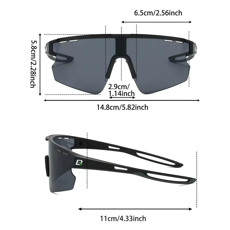 ROCKBROS Fahrradbrille, Unisex, Vollrand, Kunststoff, transparent, black - Bild 4