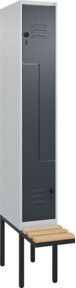C+P Z-Spind Classic PLUS Sitzbank mit 2 Fächern und Sicherheits-Drehriegel, Sitzfläche aus Buche-Hartholz, B/T/H: 212,0 x 30,0 x 81,5 cm - Bild 1