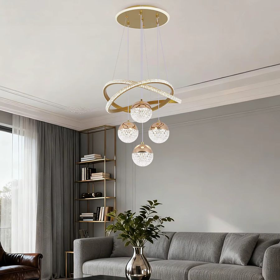 VETRULUS Moderner Nordic LED Kronleuchter mit integrierter LED für Wohnzimmer und Restaurant - Bild 2