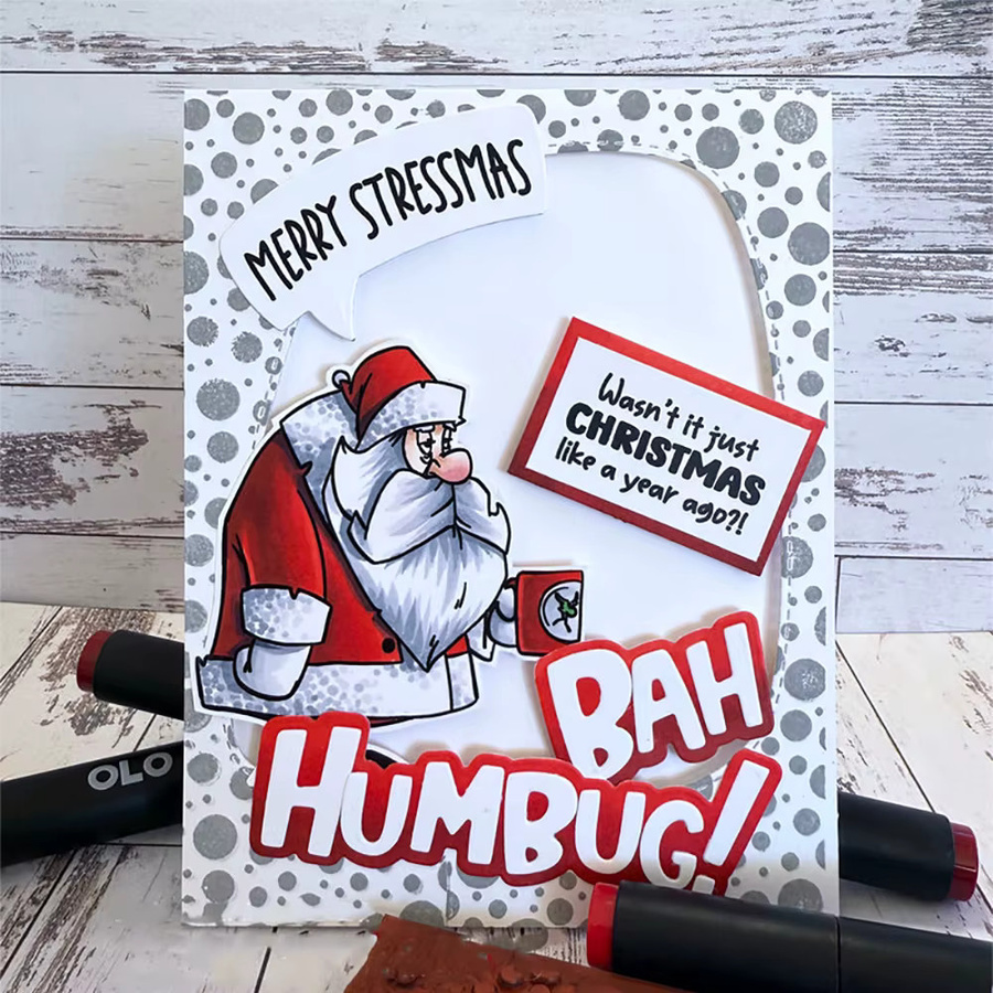 Transparentes Silikonstempel-Set Weihnachtsmann und Rentier für DIY-Scrapbooking - Bild 2