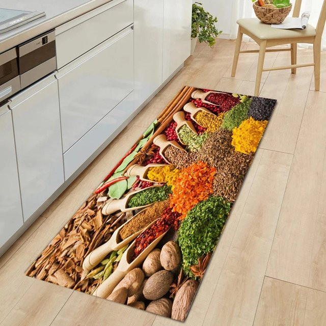 VIKAMA Flanell-Küchenmatte mit Grafikdesign, saugfähig und leicht zu reinigen, B/T: 60 x 40 cm - Bild 1
