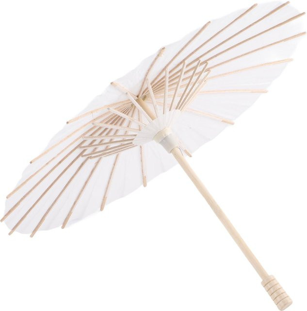 Dekorativer Papier-Sonnenschirm von TOMTOP JMS in Weiß, Vintage-Stil für Hochzeiten und Foto-Requisiten, Durchmesser: 60 cm - Bild 1