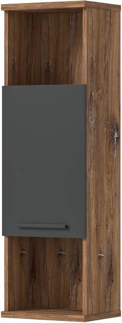 Inn.Furn Badschrank Nando hängender Hochschrank in Grau Matt und Eiche, B/T/H: 35 x 25 x 112 cm - Bild 1