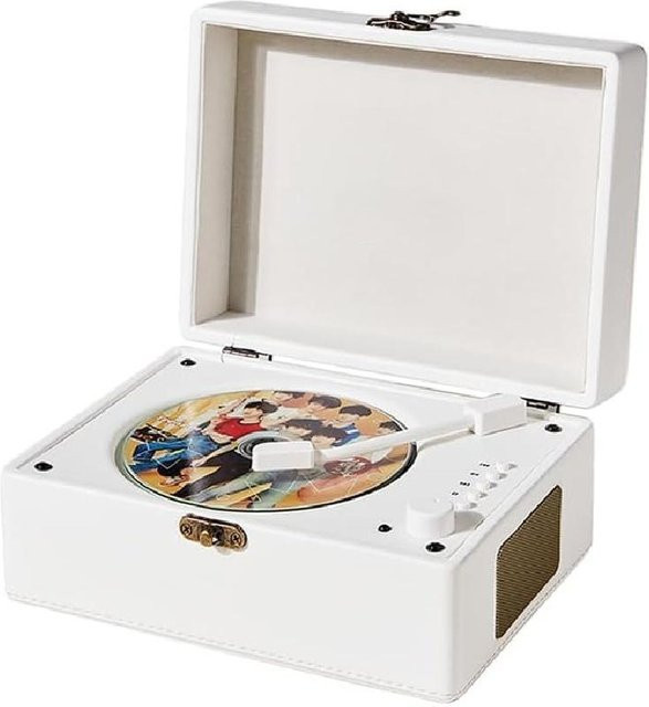 Bobo Life Retro Koffer-CD-Player mit Bluetooth 5.0 und Lautsprecher in Weiß - Bild 1