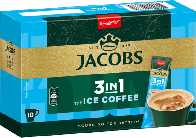 Jacobs 3in1 Typ Ice Coffee, Löskaffee Sticks, 10 x 12,7 g - Bild 1
