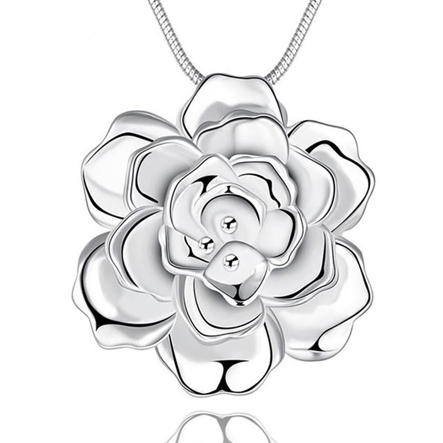 DOTEFFIL Blumenhalskette, 925 Silber, Schlangenkette, 45 cm, Damen - Bild 4