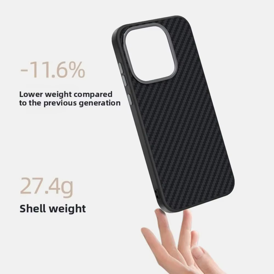 Premium Kevlar Carbon Fiber Muster Schutzhülle für OnePlus 15 13T 13S in Schwarz Rot mit TPU+PC Material und magnetischer kabelloser Ladefunktion - Bild 2