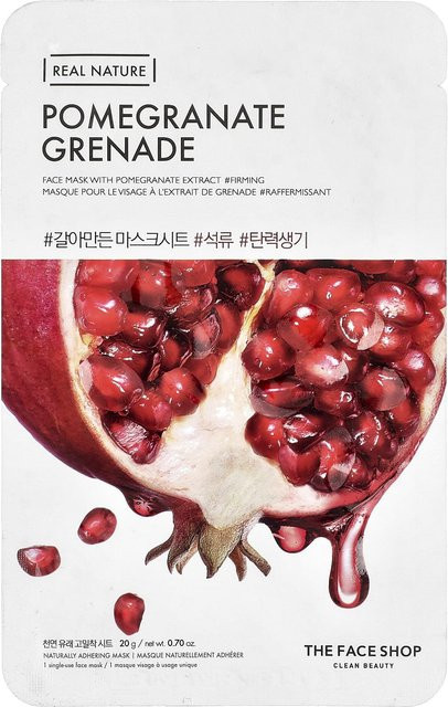 The Face Shop Real Nature Gesichtsseren Maske, Granatapfel, 20 g - Bild 1