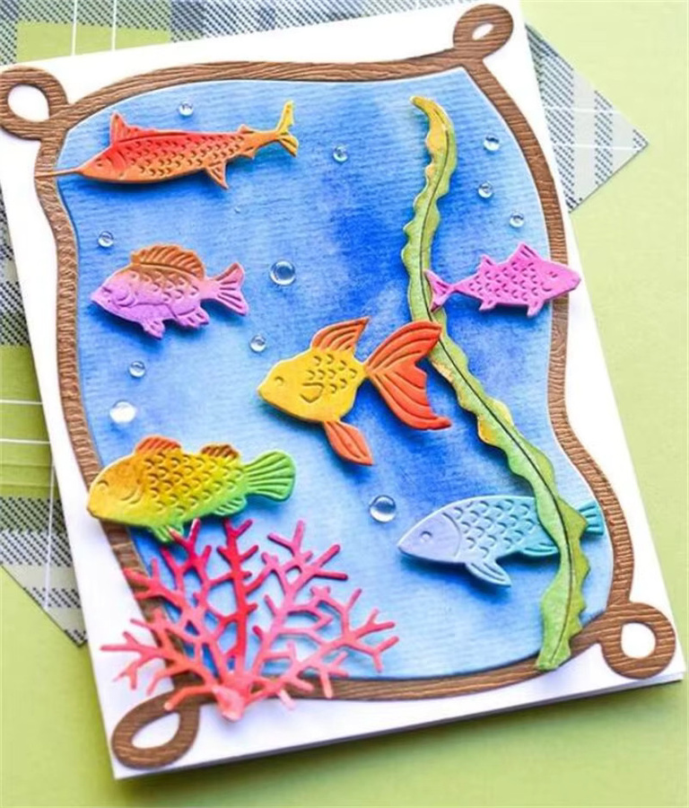 Metall Stanzform Fisch für Scrapbooking und Papierhandwerk als Schneidwerkzeug und Prägeschablone - Bild 2
