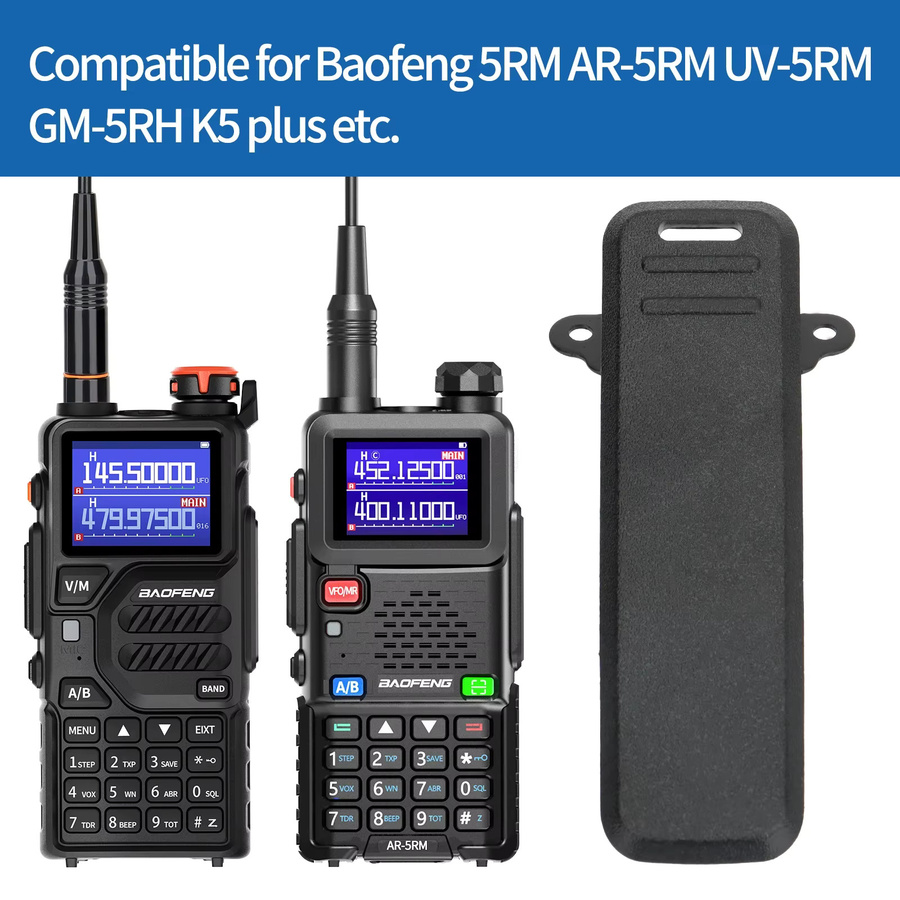 Original Baofeng Gürtelclip für UV-5RH, UV-5RH PRO, UV-5RM, AR-5RM und DM1701 Walkie Talkies, Farbe: Schwarz - Bild 5
