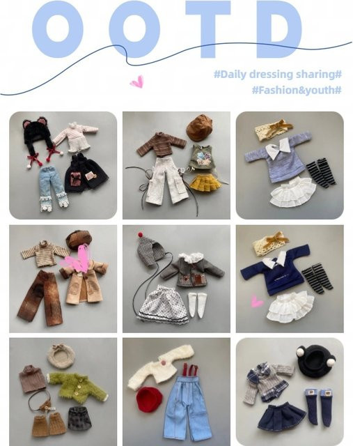 Maidscp BJD-Puppenkleidung, Mantel, Hut, Rock, Zubehör, Plüsch / Textil, Bunt / Mehrfarbig - Bild 1