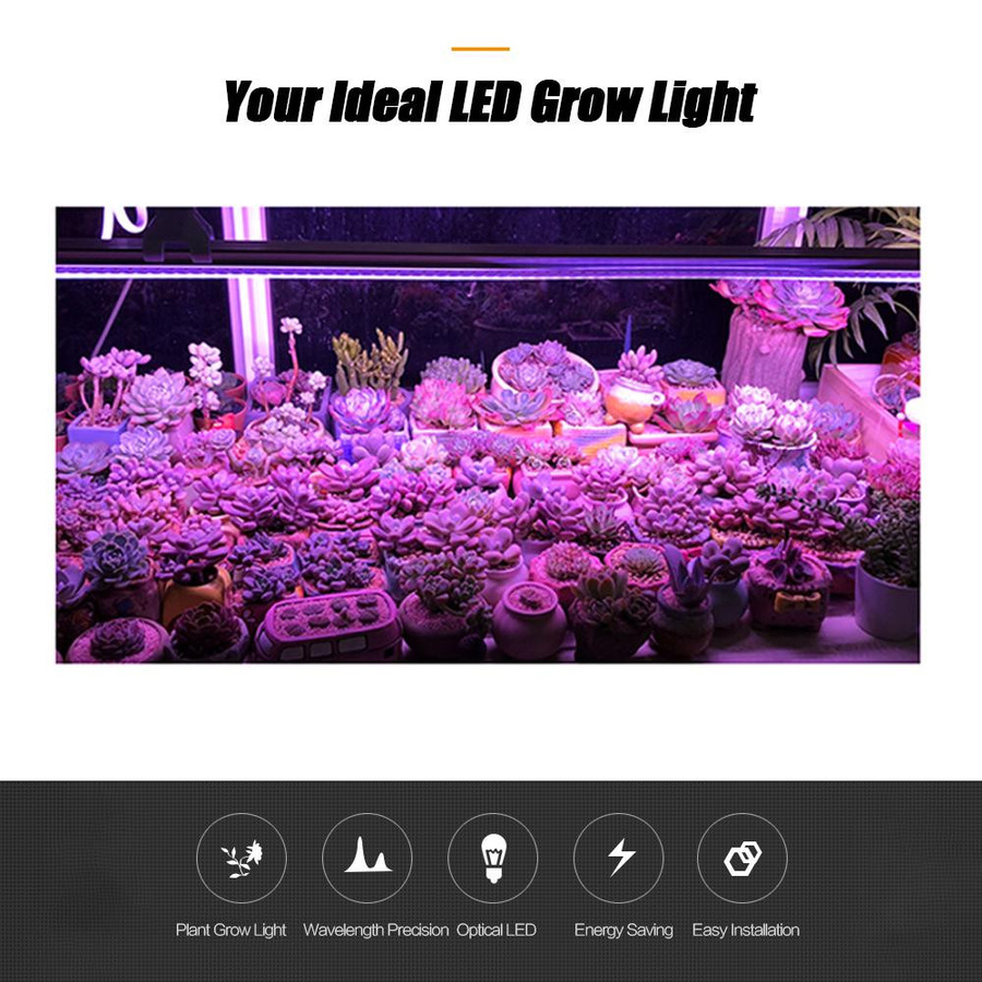 5er-Pack TOMTOP JMS LED-Wachstumslichtstreifen T5-Röhren-LED mit 5 W Hochleistungsleuchte, weiß, ausziehbar für Pflanzen im Garten - Bild 1