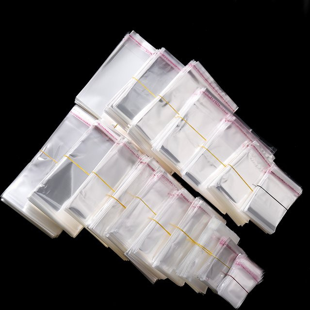 AGCFABS 100er Set Wiederverschließbare OPP Plastiktüten Transparent mit Selbstklebender Dichtung - Bild 1