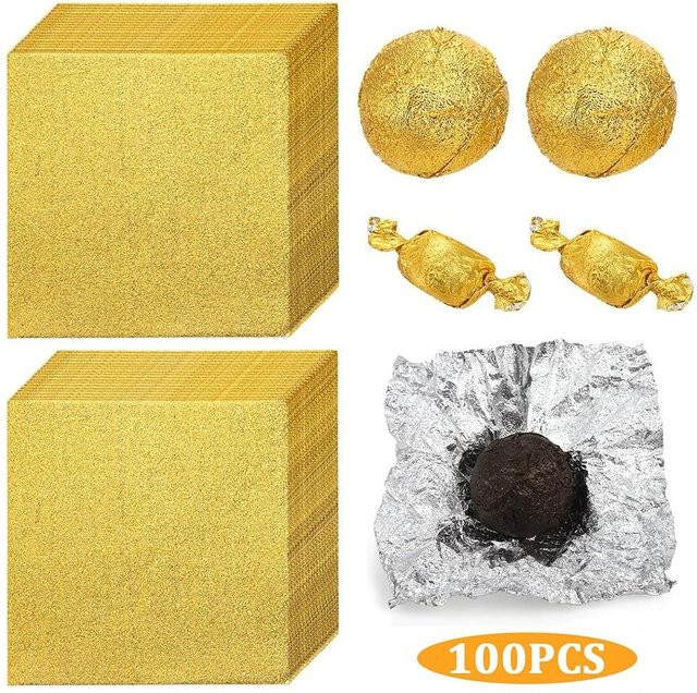 Quadratische Goldfolie aus Aluminium für Schokoladen- und Süßigkeitenverpackungen zum Dekorieren von Hochzeiten und Partys - Bild 1