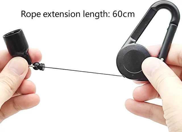 Versenkbare Feuerzeughalter Hülse mit Karabiner Clip in Schwarz - Bild 1