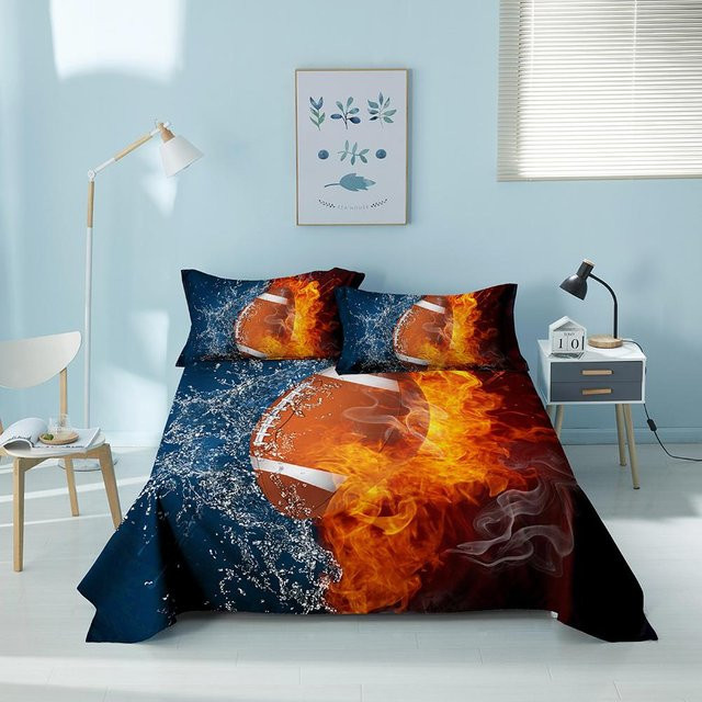 Bettlaken-Set mit 3D-Sportdesign Baseball Football Basketball aus Polyester in Multicolor, B/B: 110 x 230 cm - Bild 1