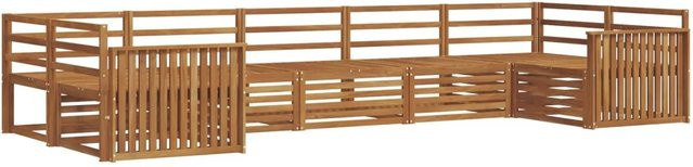 vidaXL Sofagarnitur 7-teilig aus Massivholz Akazie in Braun, L-Form mit Ecksofas und Armlehnen - Bild 1