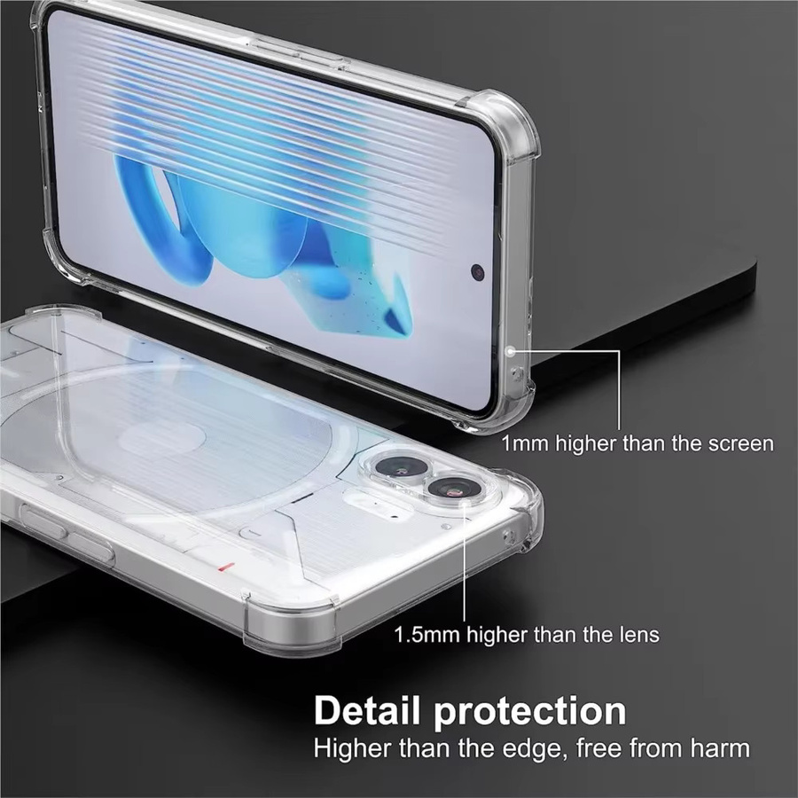 Stoßfeste Airbag Clear Case Silikon-Schutzhülle für Nothing Phone 1, 2, 3, 3A lite und Pro in Transparent - Bild 5