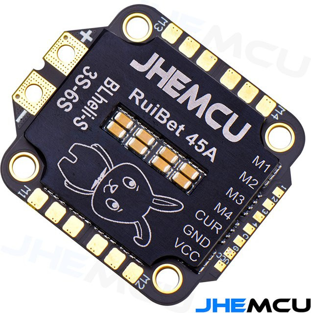JHEMCU RuiBet 45A/55A ESC BLHELI_S Dshot600 4in1 Bürstenloser ESC, 3-6S, 30,5X30,5 M4 für RC FPV Freestyle Drone - Bild 1