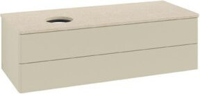 V&B Waschtischunterschrank Antao ohne Frontstruktur, Grau lackiert, B/T/H: 120 x 36 x 50 cm - Bild 1