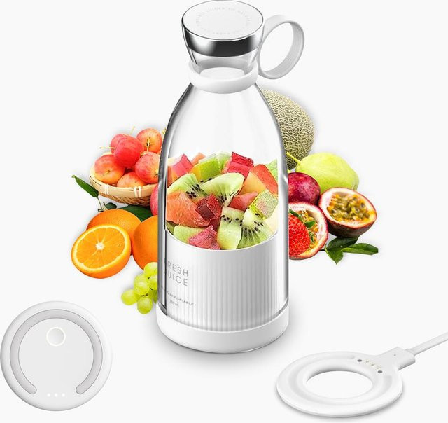 Aoresac Tragbarer Standmixer Akkubetrieben USB-wiederaufladbar für Shakes in Weiß - Bild 1