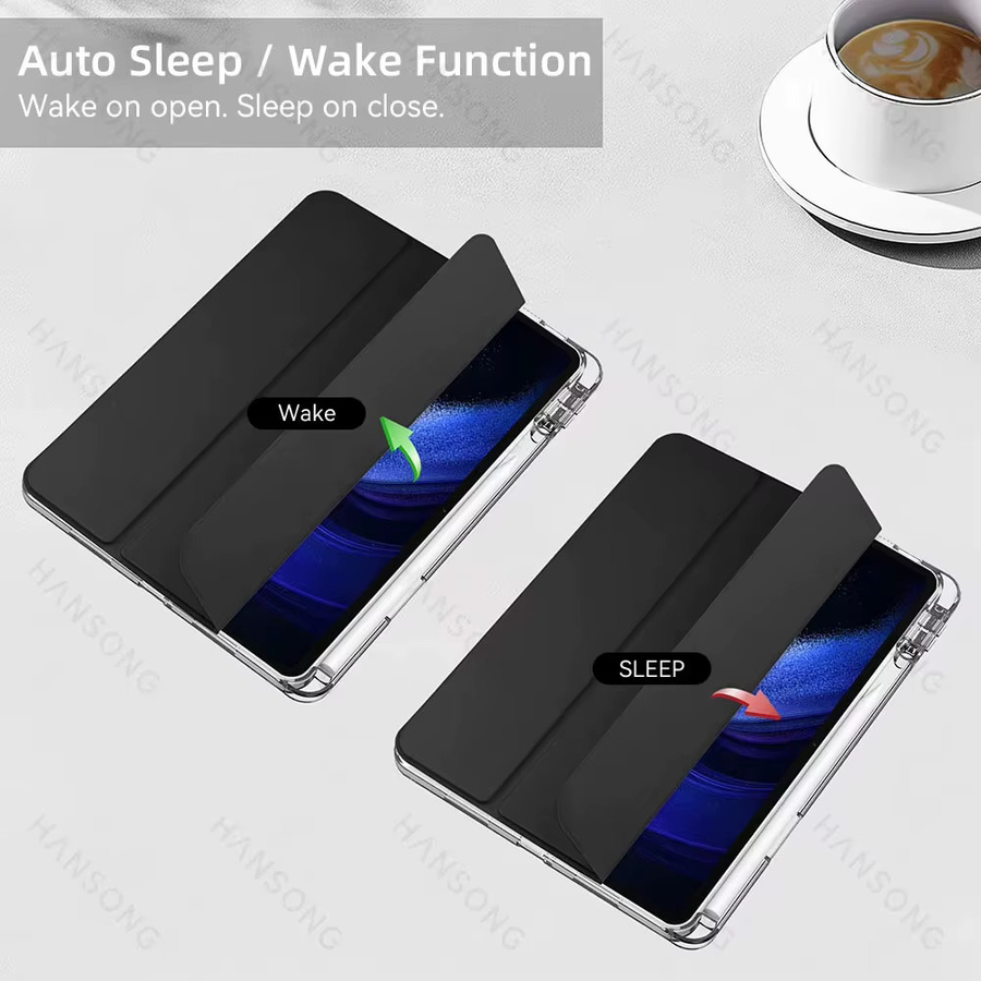 Xiaomi Mi Pad 5 & 5 Pro sowie Mi Pad 6 & 6 Pro 11 Zoll Schutzhülle mit Wach/Schlaf Abdeckung in Transparent/Purple - Bild 1