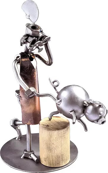 Schraubenmännchen Metzger oder Schlachter von Hinz & Kunst aus Metall in Grau - Bild 1
