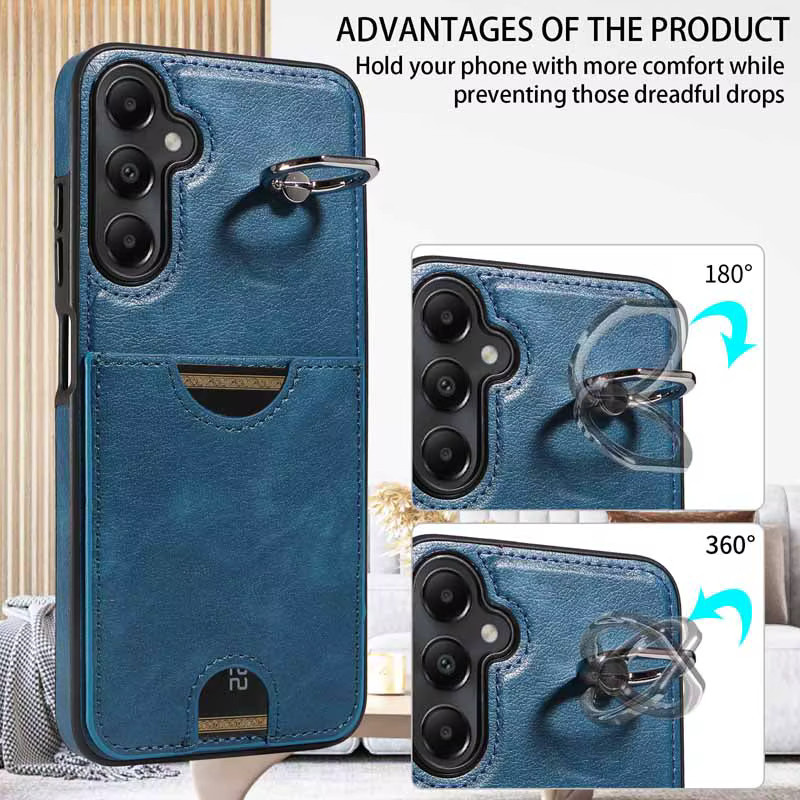 Leder-Handytasche für Samsung Galaxy A04 A04S A05 A05S A12 A22 A32 A52S A72 4G 5G mit Kartenfach und Brieftaschenfunktion in Braun - Bild 3