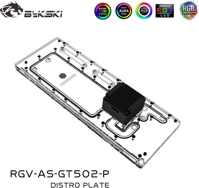 Bykski RGV-AS-GT502-P Verteilerplatte für ASUS TUF GT502 Gehäuse, transparente Wasserwegplatte für PC-Kühlung Custom Loop Lösungen - Bild 1