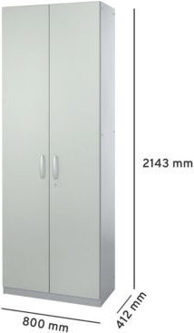 Schäfer Shop Genius TETRIS SOLID Flügeltürenschrank aus Stahl mit 5 Fächern, abschließbar, Breite: 80 cm, lichtgrau/weißaluminium - Bild 1