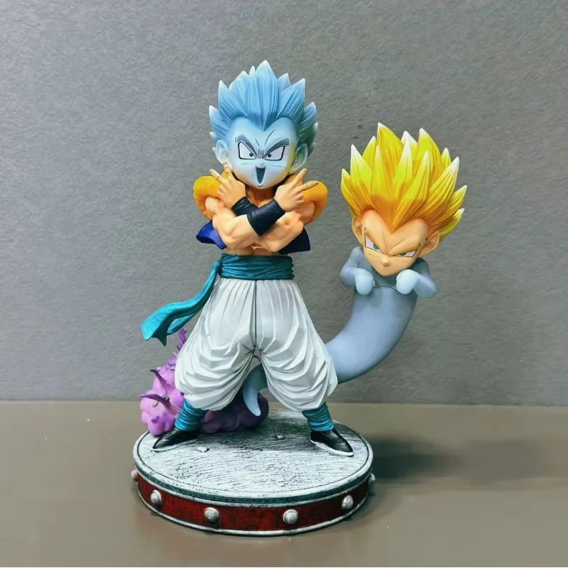 Bandai Dragon Ball Super Saiyajin Gotenks Actionfigur aus PVC, Doppelköpfige Anime Statue mit Sockel, Multicolor, Höhe: 25 cm - Bild 2