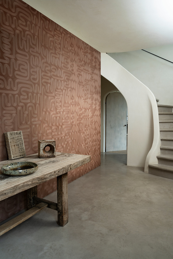 Arte Wallpaper Sarana Mahogany - Abstraktes geometrisches Vinyl Design in Braun - Bild 2