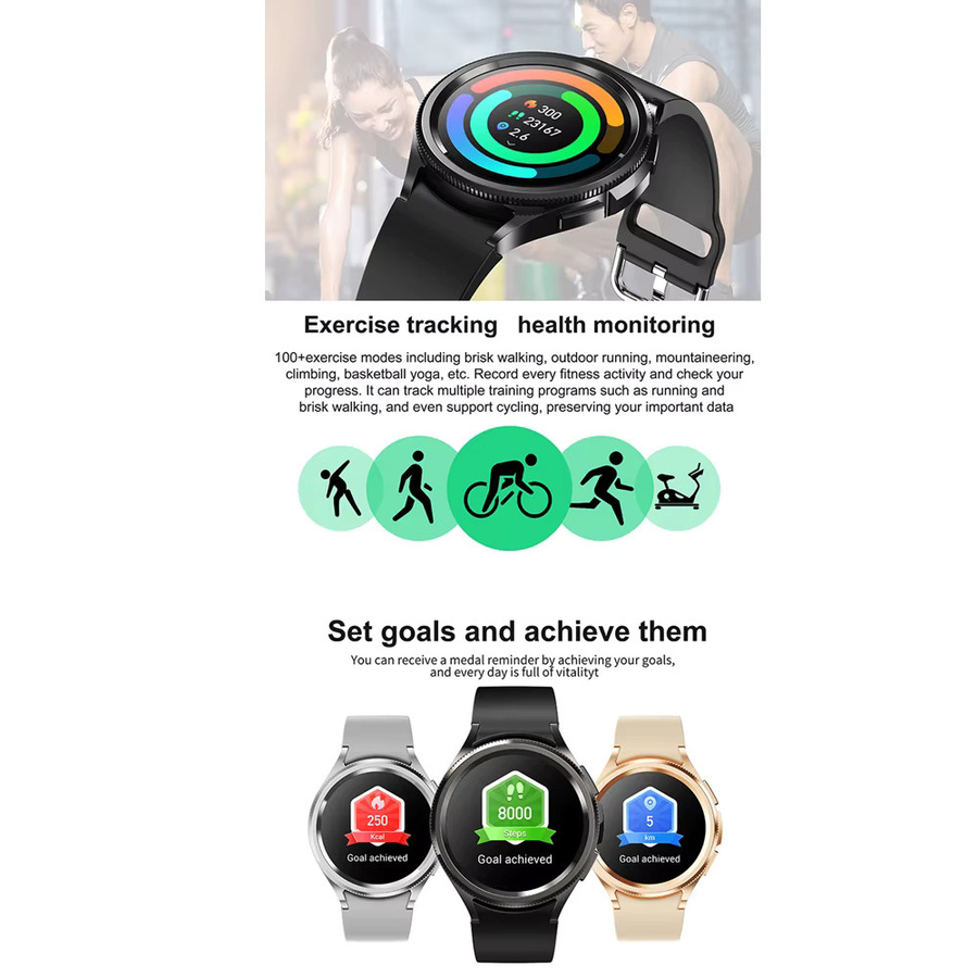 ChiBear Smartwatch, Damen, Grau, 1,46 Zoll, Silikon, Wasserdicht - Bild 3