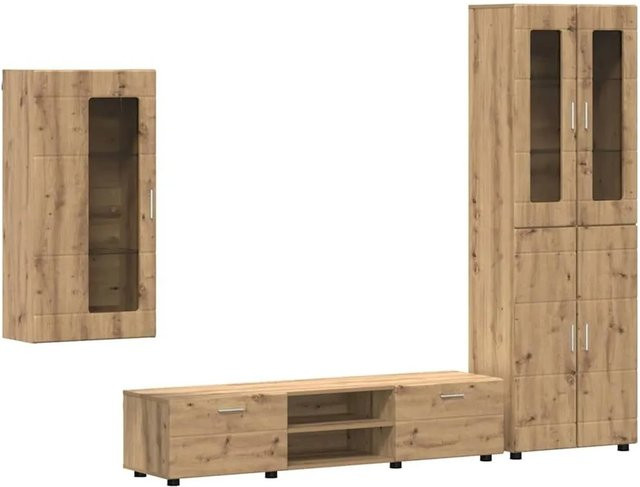 vidaXL TV-Schrankset mit Schubladen in Artisan-Eiche, modern und matt, braun, B: 150,0 cm, H: 70,1 cm, T: 39,0 cm - Bild 1