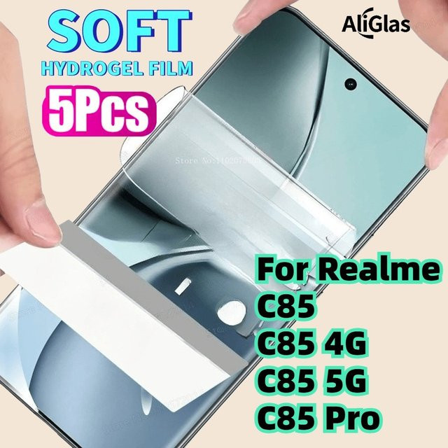 5 Stück Hydrogel Displayschutzfolien für OPPO Realme C85 Pro C85 4G C85 5G, transparent und hochklar - Bild 1