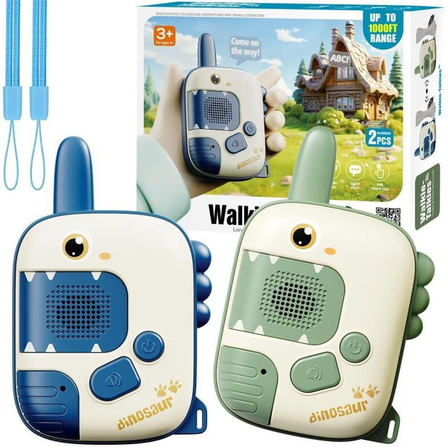 PRELEXT Cartoon Dinosaurier Kinder-Walkie-Talkie, Funktelefon Spielzeug, beige - Bild 1