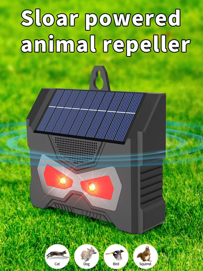 SAIJZEK 2er Set Solarbetriebene Ultraschall-Rattenvertreiber in Schwarz, IP66 wasserdicht für den Außenbereich - Bild 6