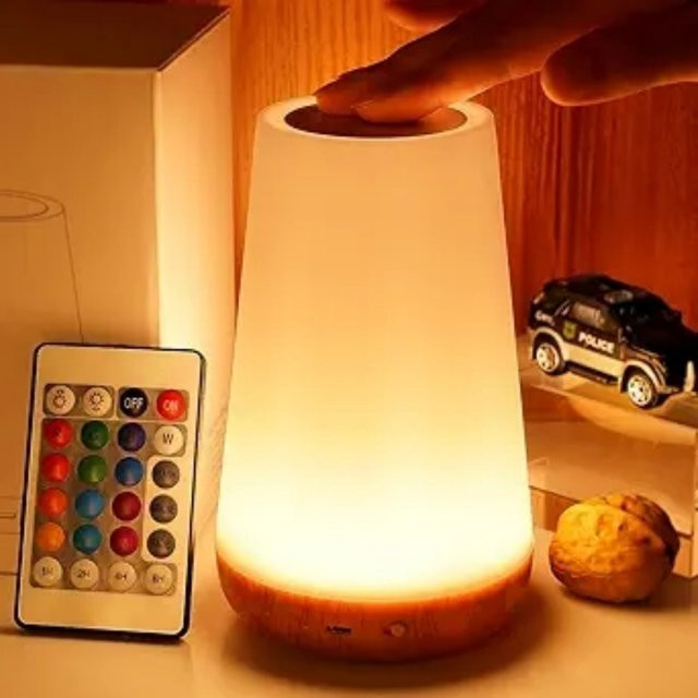 Dimmbare USB-wiederaufladbare LED-Touch-Nachtlampe mit 13 RGB-Farben für Kinder und Schlafzimmer, Multicolor - Bild 1