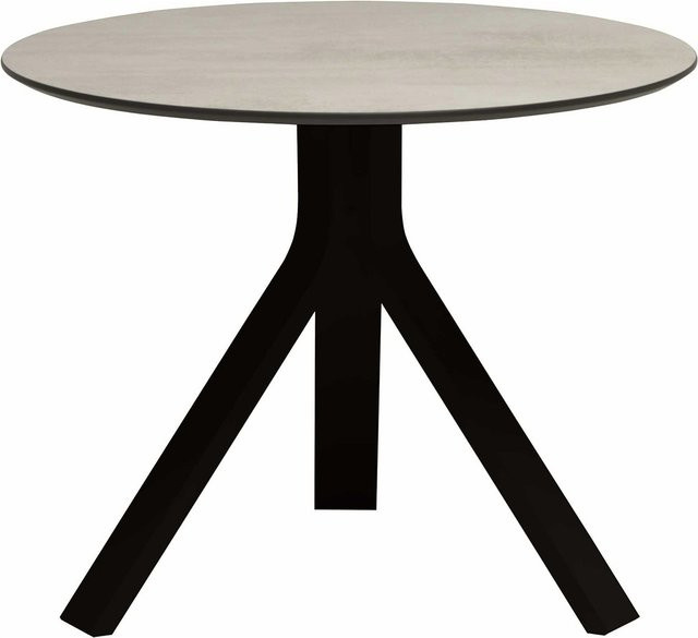 Stern Beistelltisch Freddie aus Aluminium in Schwarz Matt mit Tischplatte Silverstar 2.0 Zement Hell, Durchmesser: 60 cm - Bild 1