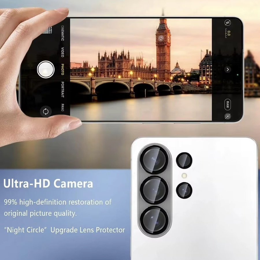 Samsung S26 Ultra Metall-Objektivring mit Kamera-Glasabdeckung in Silber - Bild 6