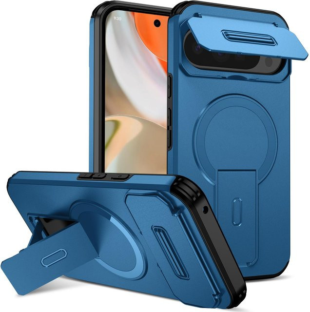 Armor Funda Schutzhülle für Google Pixel 10 Pro XL und Pixel 10A mit schiebendem Kameraobjektivschutz und magnetischer kabelloser Ladefunktion in Blau - Bild 1