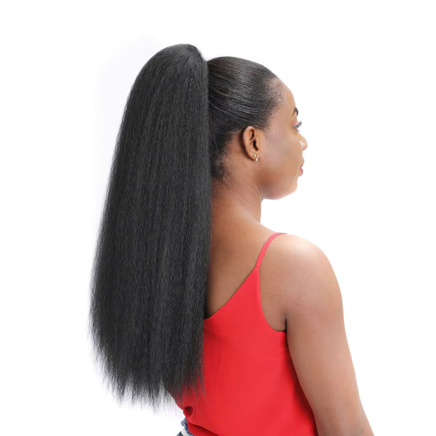 Jeedou Yaki Glatter Synthetischer Haar-Pferdeschwanz, 55 cm, Schwarz, Damen - Bild 2