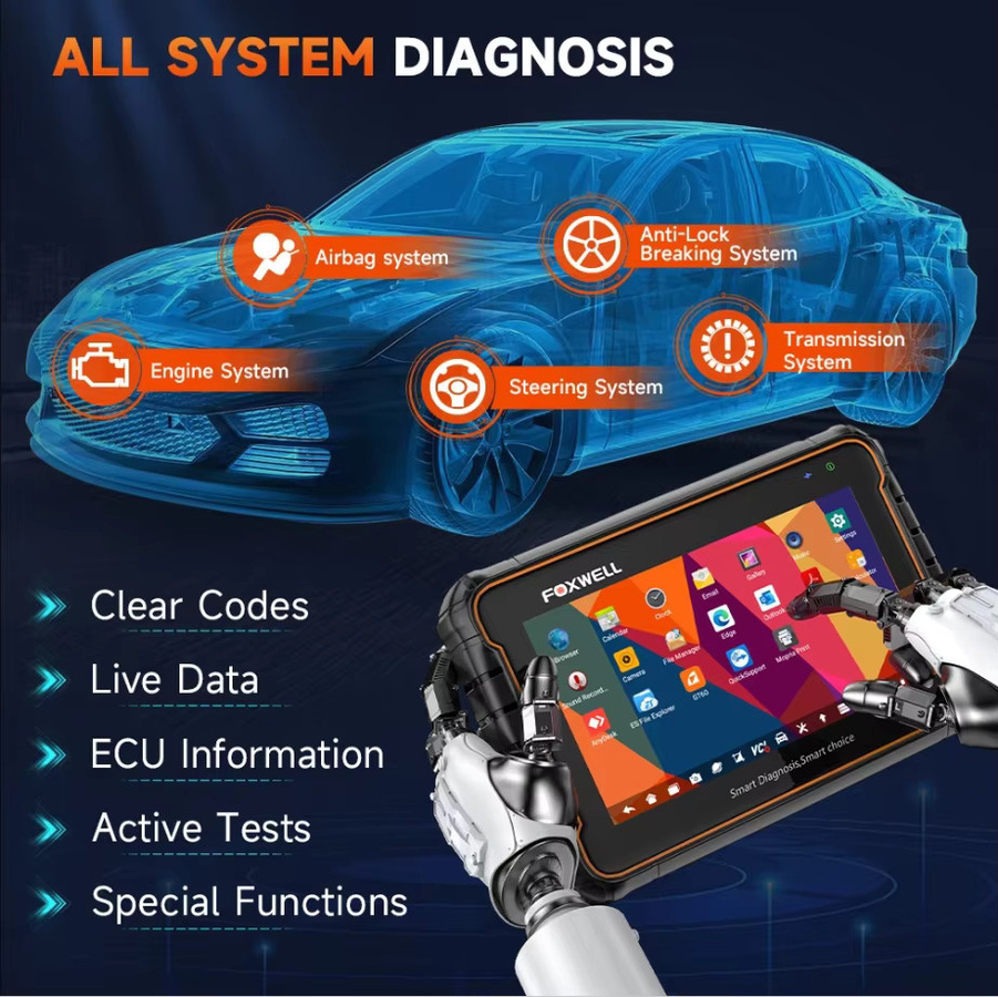 FOXWELL GT60 OBD2 Bidirektionales Diagnosegerät in Schwarz mit 28 Servicefunktionen, CAN-FD und DOIP für die Alle-Systeme-Diagnose sowie Codierung via Bluetooth - Bild 5