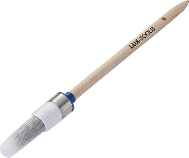 LUX-TOOLS Ringpinsel Lack Gr. 2 mit Synthetikborsten und Holzgriff, Durchmesser: 20 mm - Bild 1
